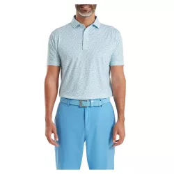 Polo Footjoy Surfs Up Print Lisle SS26 Deep Reef White