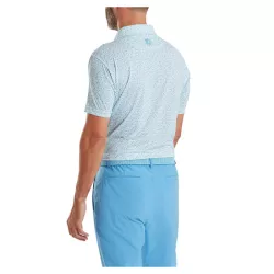 Polo Footjoy Surfs Up Print Lisle SS26 Deep Reef White