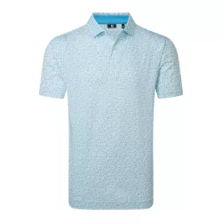Polo Footjoy Surfs Up Print Lisle SS26 Deep Reef White