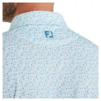 Polo Footjoy Surfs Up Print Lisle SS26 Deep Reef White