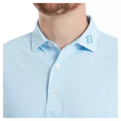 Polo Footjoy Pique Print Shell SS26 Blue Reef