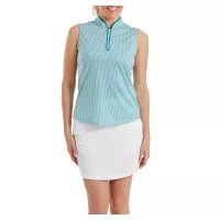 Polo Femme Sans Manches Footjoy Zip Font Tank SS26 Blue Turquoise