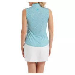 Polo Femme Sans Manches Footjoy Zip Font Tank SS26 Blue Turquoise
