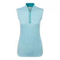 Polo Femme Sans Manches Footjoy Zip Font Tank SS26 Blue Turquoise