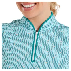 Polo Femme Sans Manches Footjoy Zip Font Tank SS26 Blue Turquoise