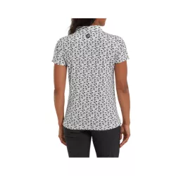 Polo Femme Footjoy Floral Print Lisle White Black
