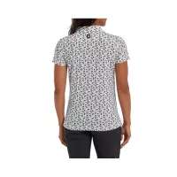 Polo Femme Footjoy Floral Print Lisle White Black