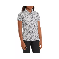 Polo Femme Footjoy Floral Print Lisle White Black
