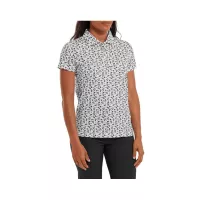 Polo Femme Footjoy Floral Print Lisle White Black