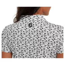 Polo Femme Footjoy Floral Print Lisle White Black