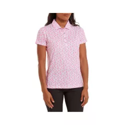 Polo Femme Footjoy Floral Print Lisle White Pink