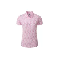 Polo Femme Footjoy Floral Print Lisle White Pink