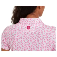 Polo Femme Footjoy Floral Print Lisle White Pink