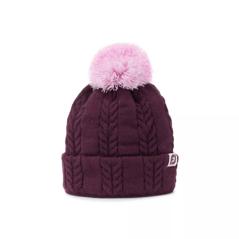 Bonnet Femme Footjoy Cable Knit Bubble Frog Fig Pink
