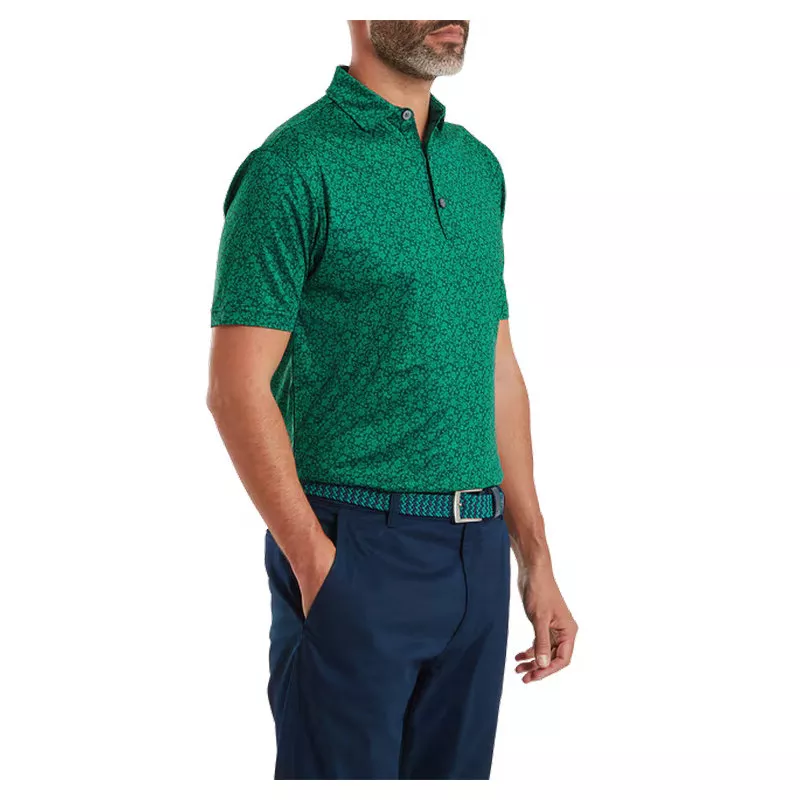 Polo Footjoy Print Floral Lisle Field Green