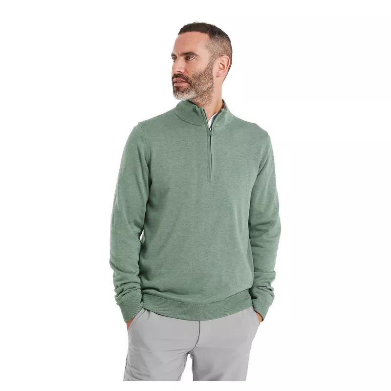 Pullover Footjoy Drirelease 1/2 Zip Switer FW26 Grey Lichen