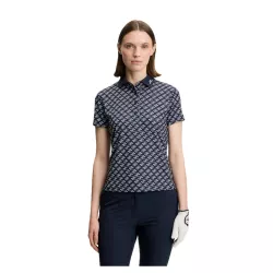 J.Lindeberg Tour Tech Print Polo Femme — Polo golf TX Stretch Jersey 4D OEKO-TEX imprimé
