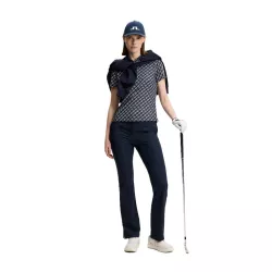 Polo Femme J.Lindeberg Tour Tech Print Polo FW26 Cardi Jacquard Navy