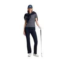 Polo Femme J.Lindeberg Tour Tech Print Polo FW26 Cardi Jacquard Navy