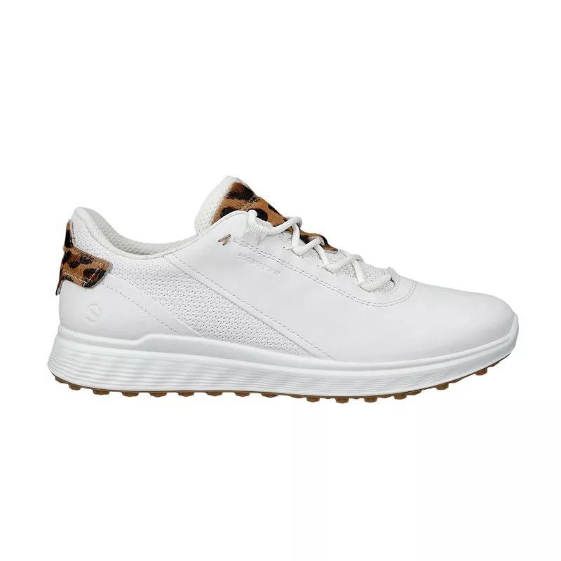 Chaussures Femme Ecco Golf S-Casual White Lion – Chaussures de golf imperméables en cuir avec adhérence E-DTS®