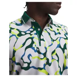Polo Under Armour UA ArmourDry Print Rib Polo FW26 White Campus Ivy
