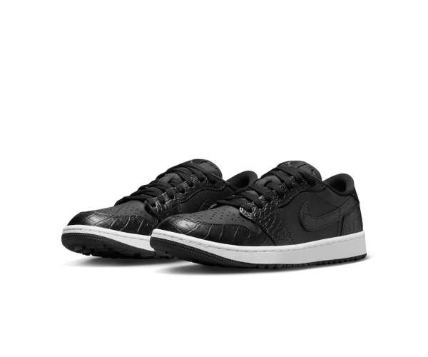 Chaussures Nike Air Jordan 1 Low G Black White Présentation Paire Profil
