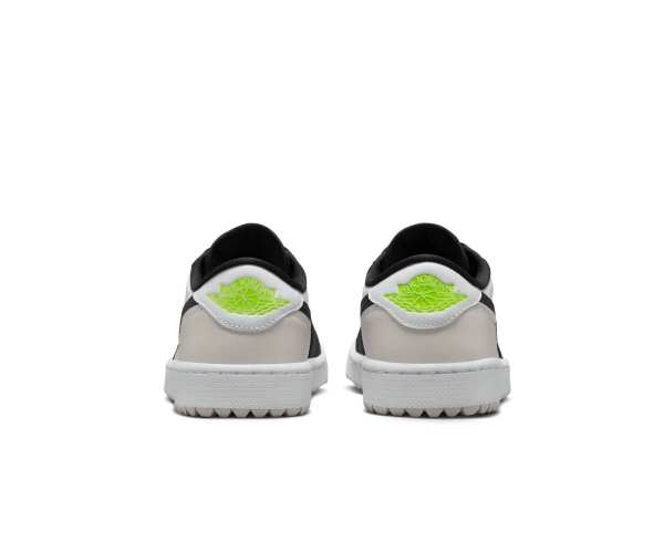 Chaussures Nike Air Jordan 1 Low White Black Yellow Présentation Arrière