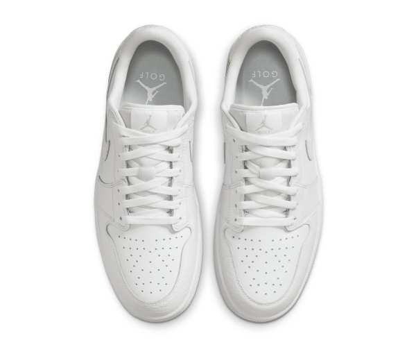 Chaussures Nike Air Jordan 1 Low White White Présentation Dessus