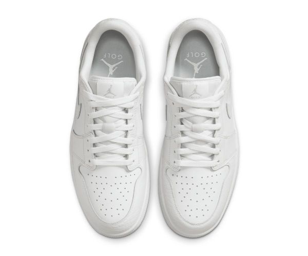 Chaussures Nike Air Jordan 1 Low White White Présentation Dessus