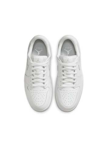 Chaussures Nike Air Jordan 1 Low White White Présentation Dessus