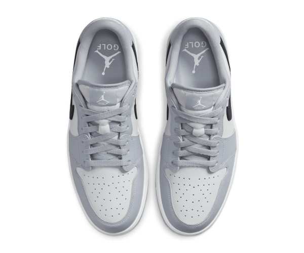 Chaussures Nike Air Jordan 1 Low Grey White Présentation Dessus