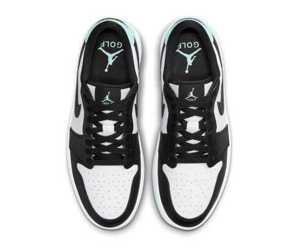 Chaussures Nike Air Jordan 1 Low White Copa Black Présentation Dessus