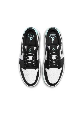 Chaussures Nike Air Jordan 1 Low White Copa Black Présentation Dessus